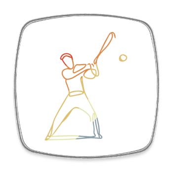 Vintage Baseball Spieler - Viereckiger Kühlschrankmagnet - Weiß - Vorne