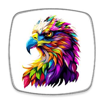 Adler Pop Art Bunte Farben Steinadler Seeadler - Viereckiger Kühlschrankmagnet - Weiß - Vorne