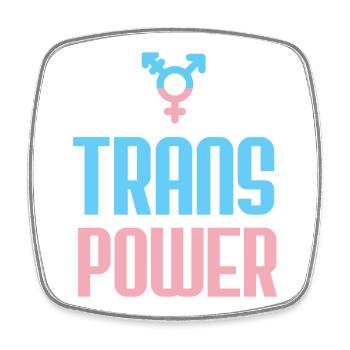LGBT Pride Month - Trans Power - Square fridge magnet - white - Front