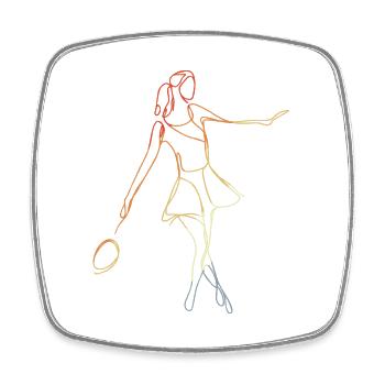 Croquis du joueur de badminton - Magnet carré - blanc - Devant