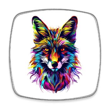 Fuchs Pop Art Bunt Fuchsliebhaber Rotfuchs Füchse - Viereckiger Kühlschrankmagnet - Weiß - Vorne