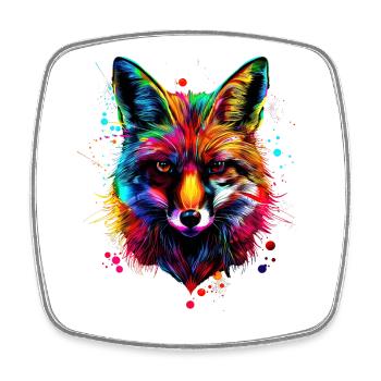 Fuchs Pop Art Bunt Fuchsliebhaber Rotfuchs Füchse - Viereckiger Kühlschrankmagnet - Weiß - Vorne