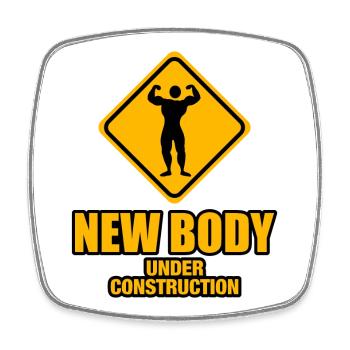 new body under construction - Viereckiger Kühlschrankmagnet - Weiß - Vorne