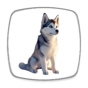 Husky Hunde Liebhaber Hund Liebe Siberian Huskys - Viereckiger Kühlschrankmagnet - Weiß - Vorne