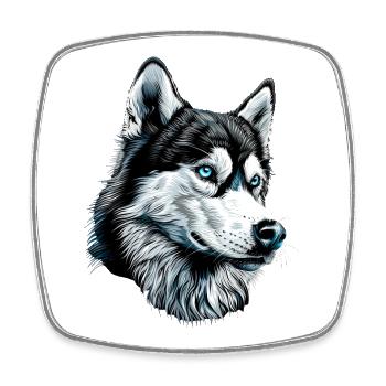 Husky Hunde Liebhaber Hund Liebe Siberian Huskys - Viereckiger Kühlschrankmagnet - Weiß - Vorne