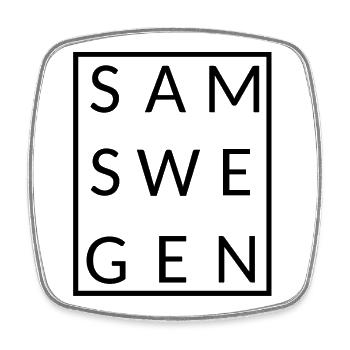 Samswegen encadré - Magnet carré - blanc - Devant