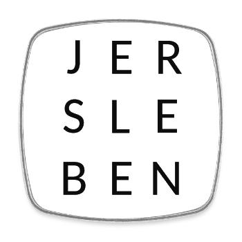 Jersleben Schritzug - Viereckiger Kühlschrankmagnet - Weiß - Vorne