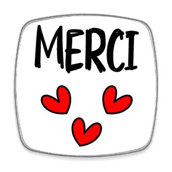 MERCI. MAÎTRESSE. MAÎTRE. MERCI MAÎTRESSE - Magnet carré - blanc - Devant