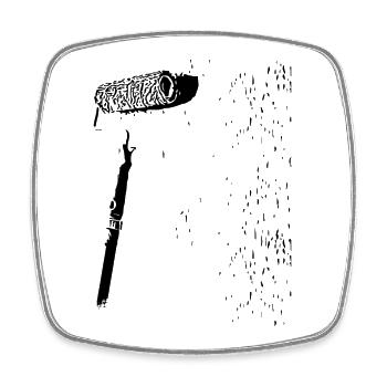 Painter's roller - Painter's roller - Square fridge magnet - white - Front
