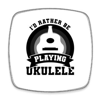 Ukulele Spieler Witz - Viereckiger Kühlschrankmagnet - Weiß - Vorne