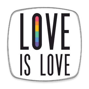 LGBT Pride Month - Liebe ist Liebe - Viereckiger Kühlschrankmagnet - Weiß - Vorne