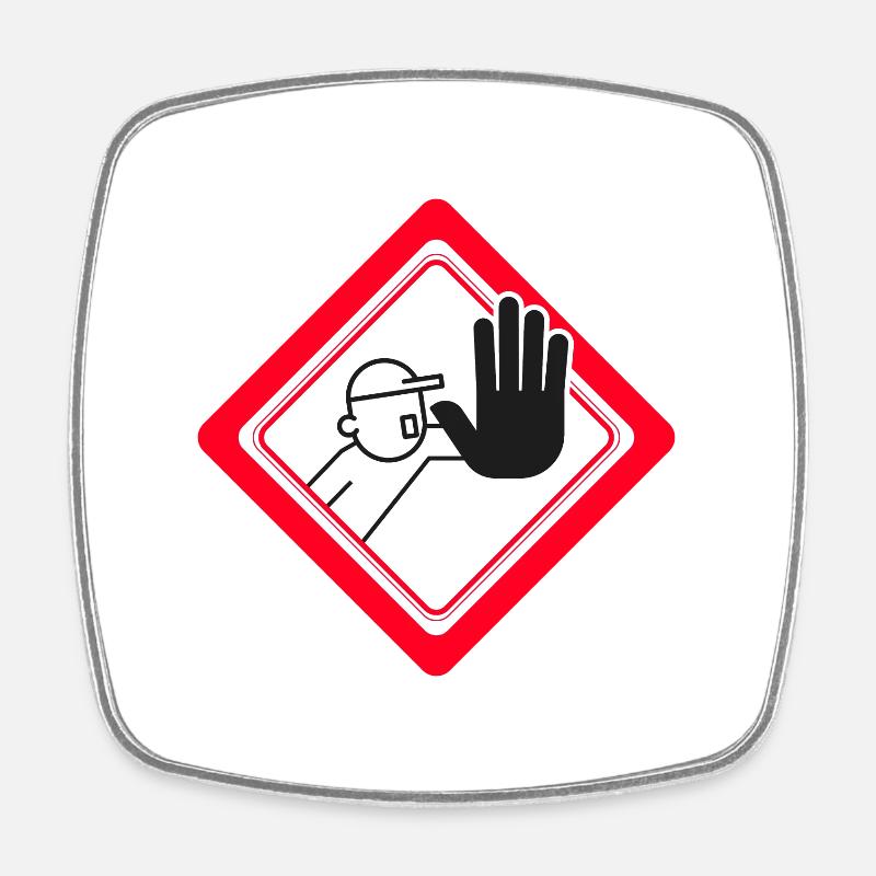 Accès non autorisé interdit Panneaux d’interdiction - Magnet carré - blanc