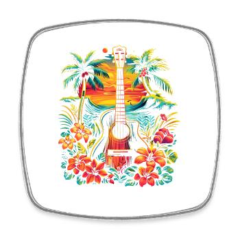 Illustration de guitare - Magnet carré - blanc - Devant