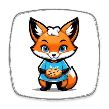 Renard avec un biscuit dans les pattes - Magnet carré - blanc - Devant