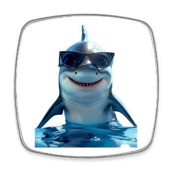 Requin Requin Requin Tigre Requin Requin Gris Grand Requin Blanc - Magnet carré - blanc - Devant