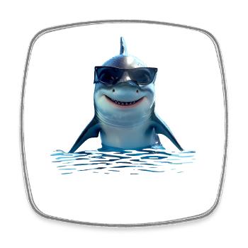Requin Requin Requin Tigre Requin Requin Gris Grand Requin Blanc - Magnet carré - blanc - Devant