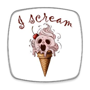 i scream 4 eis cream, böses Eis - Viereckiger Kühlschrankmagnet - Weiß - Vorne