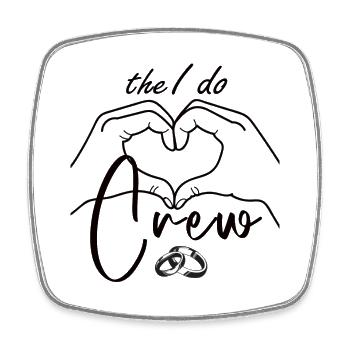 The I Do Crew – Wedding Team Shirt - Square fridge magnet - white - Front