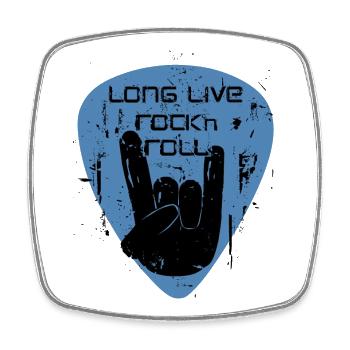 long live rock 'n' roll - Viereckiger Kühlschrankmagnet - Weiß - Vorne