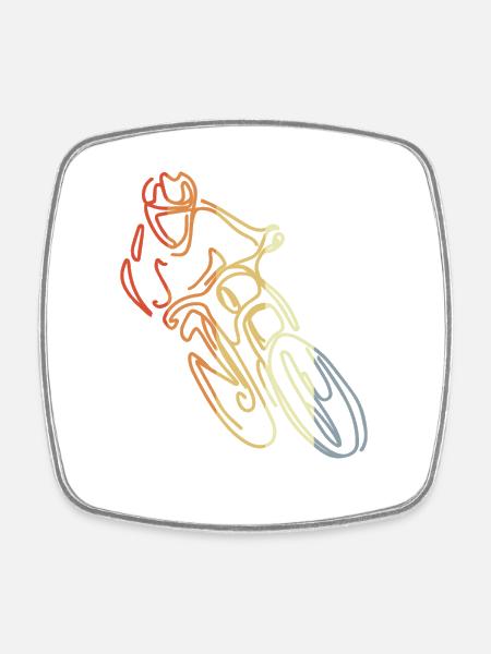 Croquis d’essai de vélo de montagne - Magnet carré - blanc