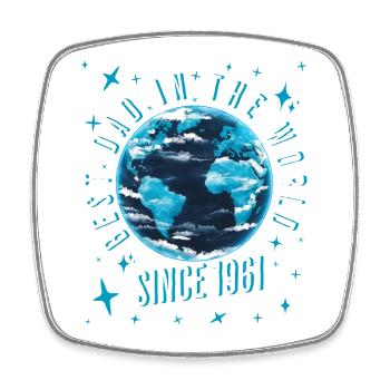Best dad in the world since 1961 Father's Day - Square fridge magnet - white - Front