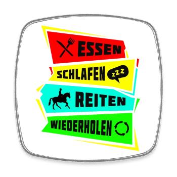 Eat, sleep, ride, repeat - Square fridge magnet - white - Front