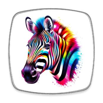Zebra - Viereckiger Kühlschrankmagnet - Weiß - Vorne