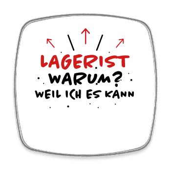 Lagerist Spruch Logistik Lustige Lagerist Geschenk - Viereckiger Kühlschrankmagnet - Weiß - Vorne