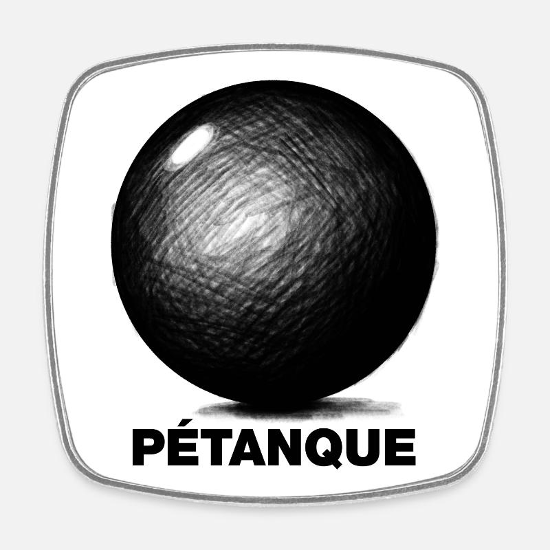 Boule/Petanque - Square fridge magnet - white