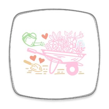 Garten Gartenarbeit - Viereckiger Kühlschrankmagnet - Weiß - Vorne