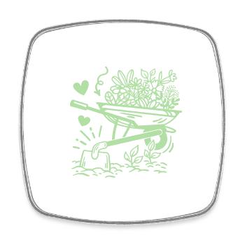 Garten Gartenarbeit - Viereckiger Kühlschrankmagnet - Weiß - Vorne