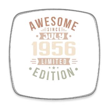 July 1956 Birthday July 1956 Birthday Gift - Square fridge magnet - white - Front