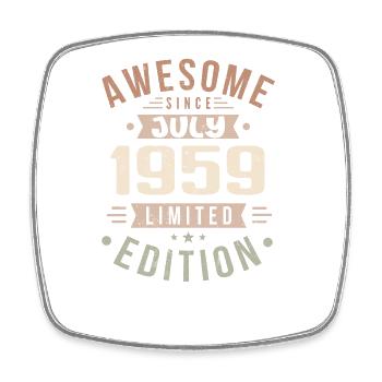 July 1959 Birthday July 1959 Birthday Gift - Square fridge magnet - white - Front