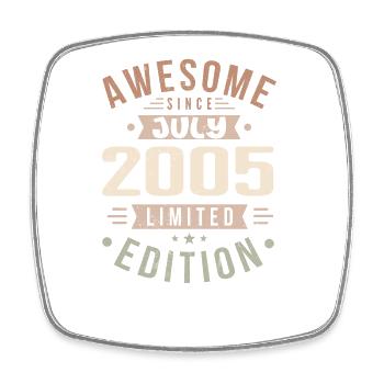 Juillet 2005 Anniversaire Juillet 2005 Cadeau d’anniversaire - Magnet carré - blanc - Devant