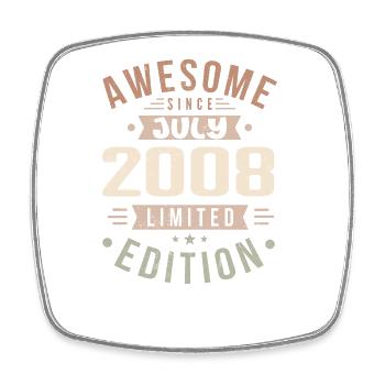 July 2008 Birthday July 2008 Birthday Gift - Square fridge magnet - white - Front