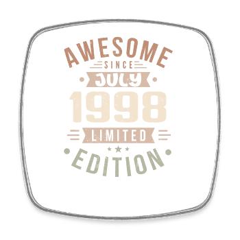 July 1998 Birthday July 1998 Birthday Gift - Square fridge magnet - white - Front