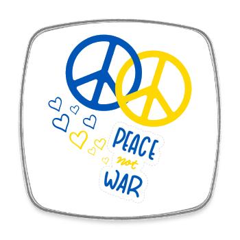 Peace not war (Yellow & Blue) - Square fridge magnet - white - Front