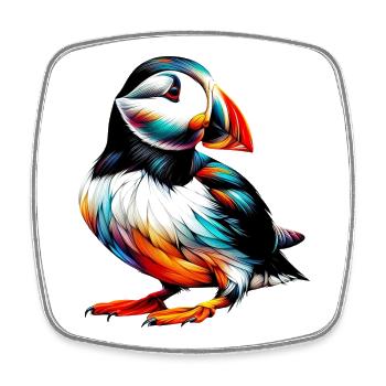 Puffin - Square fridge magnet - white - Front