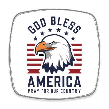 God Bless America - Pray for our country USA - Viereckiger Kühlschrankmagnet - Weiß - Vorne