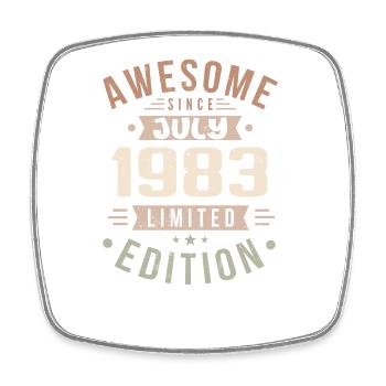 July 1983 Birthday July 1983 Birthday Gift - Square fridge magnet - white - Front