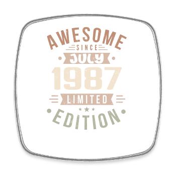 Anniversaire de juillet 1987 Cadeau d’anniversaire de juillet 1987 - Magnet carré - blanc - Devant