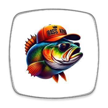 striped bass king - Square fridge magnet - white - Front