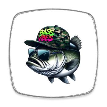 striped bass vibes - Square fridge magnet - white - Front