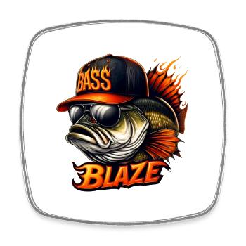 striped bass blaze - Square fridge magnet - white - Front