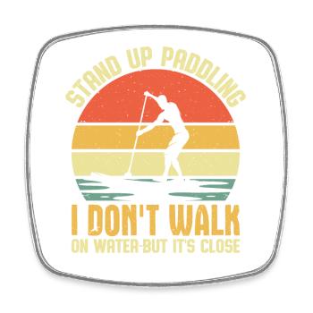 Stand Up Paddling Water Sport Design - Square fridge magnet - white - Front