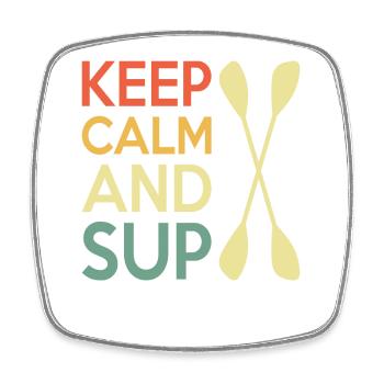 Casual Paddleboard Quote Design - Square fridge magnet - white - Front