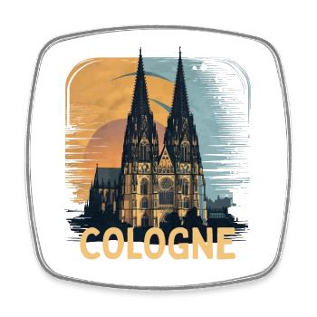 Cathédrale de Cologne Silhouette vintage de Cologne Horizon de Cologne - Magnet carré - blanc - Devant