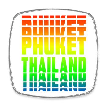 Phuket Thailand rainbow design - Square fridge magnet - white - Front