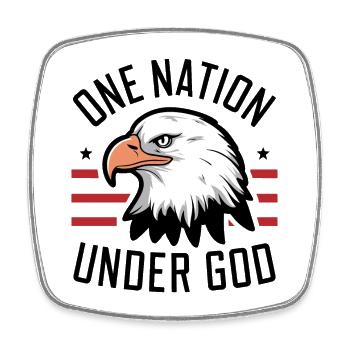 America USA Saying One Nation Under God 4th July - Square fridge magnet - white - Front