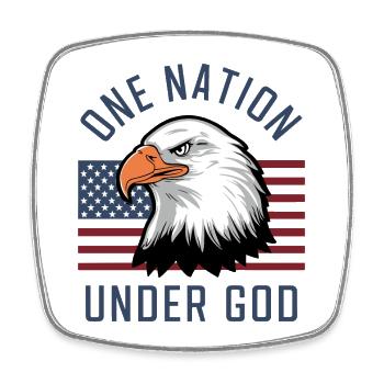 America USA Saying One Nation Under God 4th July - Square fridge magnet - white - Front